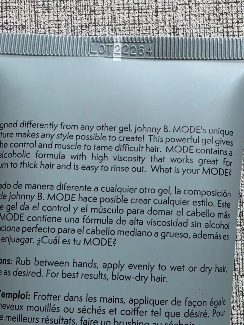 Jonny B Mode Styling Hair Gel Hair Care 6.7 FL OZ New Full